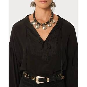 NEW MAISON HOTEL giovanni pintucked blouse in black